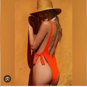 FP Beach Free People orange Pamela swimsuit Sz M medium New